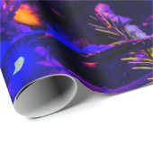 レッドオーナメントボール、スノーキャップ ラッピングペーパー (ロールコーナー)