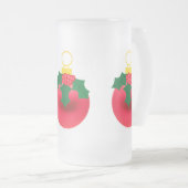 レッドオーナメントマグ フロストグラスビールジョッキ (正面右)