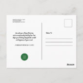 レッドオーナメントメディカルクリニックホリデーグリーティング ポストカード (裏面)