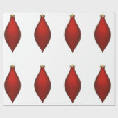 レッドオーナメントラッピング紙 ラッピングペーパー (フラット)