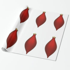 レッドオーナメントラッピング紙 ラッピングペーパー
