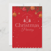 レッドオーナメント&ガーランドクリスマスパーティの招待状 招待状 (裏面)