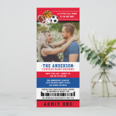 レッドオールスタースポーツチケットカップルのシャワーフォト 招待状 (スタンド正面)