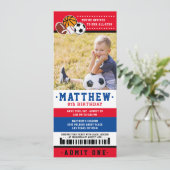 レッドオールスタースポーツチケット誕生日パーティー写真 招待状 (スタンド正面)