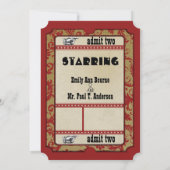 レッドオールドハリウッドチケットフォー結婚ツズ 招待状 (裏面)