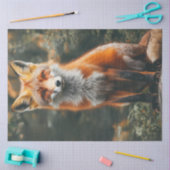 レッドオ鮮やかレンジキツネのデカップフォト 薄葉紙 (クラフト)