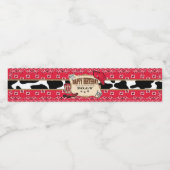 レッドカウボーイウェスタンバースデーパーティー ペットボトルラベル (シングルラベル)