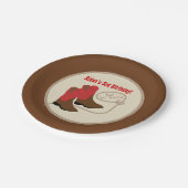 レッドカウボーイブーツウェスタンバースデーパーティー ペーパープレート (アングル)