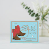 レッドカウボーイブーツ写真教室バレンタインデー シーズンポストカード (スタンド正面)