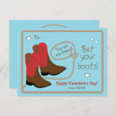 レッドカウボーイブーツ写真教室バレンタインデー シーズンポストカード (正面/裏面)