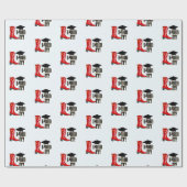 レッドカウボーイブーツ卒業キャップと卒業証書 ラッピングペーパー (フラット)