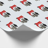 レッドカウボーイブーツ卒業キャップと卒業証書 ラッピングペーパー (角)