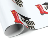 レッドカウボーイブーツ卒業キャップと卒業証書 ラッピングペーパー (ロールコーナー)