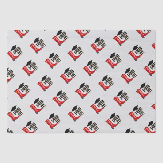 レッドカウボーイブーツ卒業キャップと卒業証書 薄葉紙 (正面)