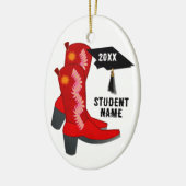 レッドカウボーイブーツ卒業 セラミックオーナメント (左)