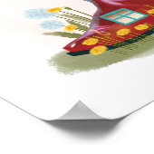 レッドカウボーイブーツ&サボスハウスアートプリント ポスター (角)