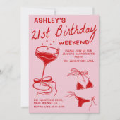 レッドカクテルバースデーパーティー 招待状 (正面)