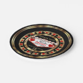 レッドカジノトランプのポーカーチップバースデーパーティー ペーパープレート (アングル)