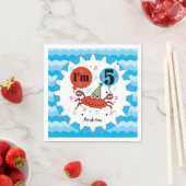 レッドカスタマイズカニ5番誕生日紙ナプキンス スタンダードカクテルナプキン (インサイチュ)