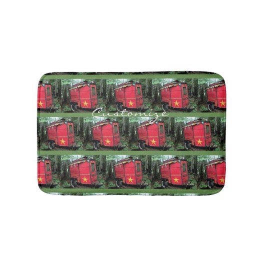 レッドカスタマイズジプシー小さなキャラバン バスマット (正面)