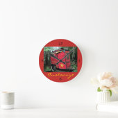 レッドカスタマイズジプシー小さなキャラバン ラウンド壁時計 (ホーム)