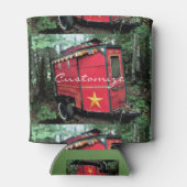 レッドカスタマイズジプシー小さなキャラバン 缶クーラー (裏面)