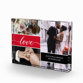 レッドカスタムフォトコラージュ結婚の愛 フォトブロック (右)