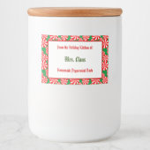 レッドカスタムホワイトホリデーペパーミントオングリーン フードラベル (正面)