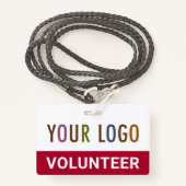 レッドカスタムボランティアバッジラニヤードイベントチームロゴ バッジ (正面ランヤード)