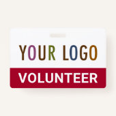 レッドカスタムボランティアバッジラニヤードイベントチームロゴ バッジ (正面)