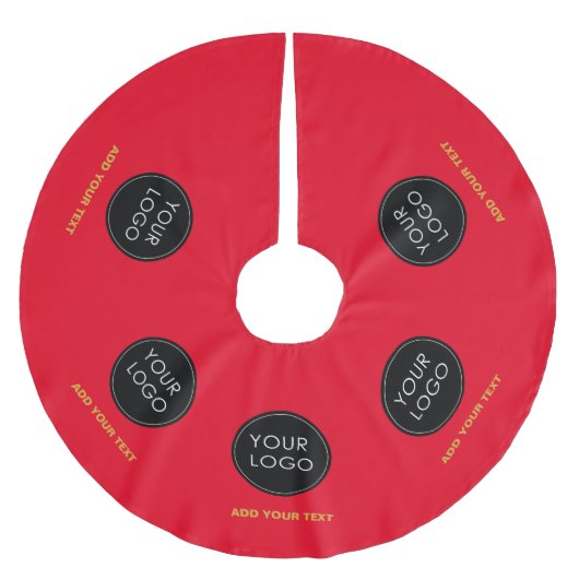 レッドカスタムロゴ会社のクリスマス ブラッシュドポリエステルツリースカート (正面)