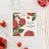 レッドカスタムローズ紙ナプキンズ スタンダードカクテルナプキン (インサイチュ)