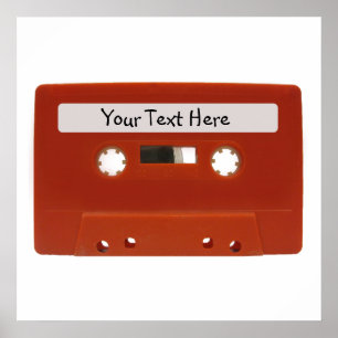 レッドカセットテープのカスタマイズ可能なポスター ポスター