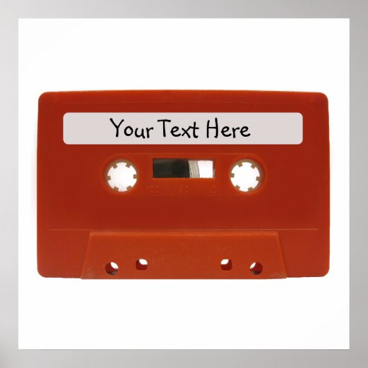 レッドカセットテープのカスタマイズ可能なポスター ポスター (正面)