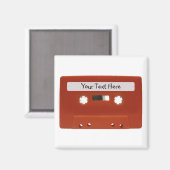 レッドカセットテープカスタマイズ可能マグネット マグネット (正面/裏面)