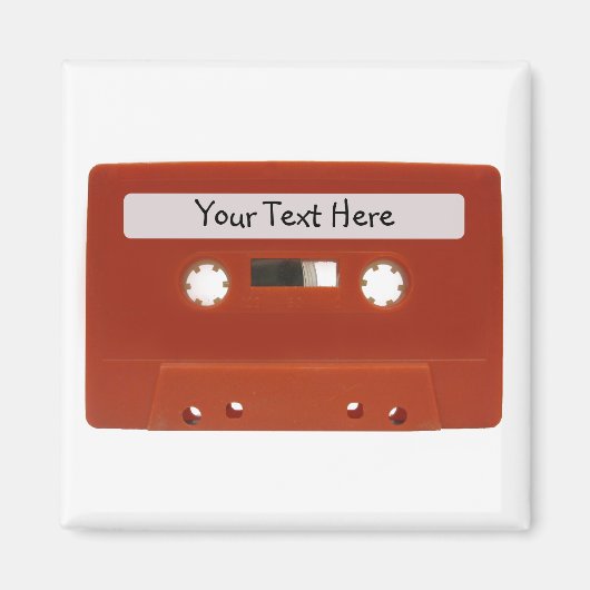 レッドカセットテープカスタマイズ可能マグネット マグネット (正面)