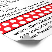 レッドカップケーキ&水玉模様ケーキストア広告ズ ポスター (角)