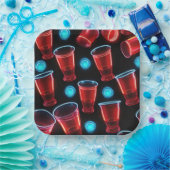 レッドカップビールバッシュスクエア ペーパープレート (パーティー)