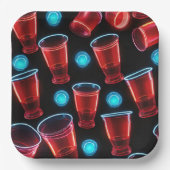 レッドカップビールバッシュスクエア ペーパープレート (正面)