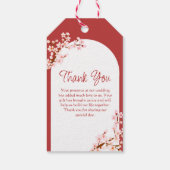 レッドカップル寺さくらんぼ中国の結婚の花 ギフトタグ (裏面)