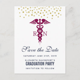 レッドカドゥセウスナース院卒業生日付を保存 ポストカード