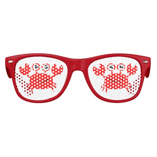 レッドカニかわいいビーチバケーション キッズサングラス (正面)
