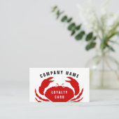 レッドカニのレストランロイヤリティ名刺テンプレート 名刺 (スタンド正面)