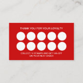 レッドカニのレストランロイヤリティ名刺テンプレート 名刺 (裏面)