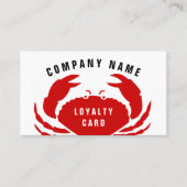 レッドカニのレストランロイヤリティ名刺テンプレート 名刺 (正面)