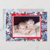 レッドカニアップルベリーフラットフォトホリデーカード シーズンカード (正面/裏面)