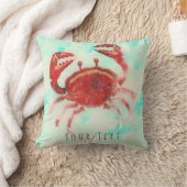 レッドカニエレガントビーチシーフード海ホームデコール クッション (ブランケット)