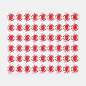 レッドカニクラブバルティモアメリーランドビーチ毛布 フリースブランケット (正面(横))