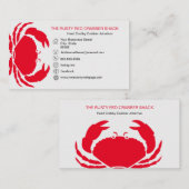 レッドカニシーフードシンプル白黒航海の 名刺 (正面/裏面)