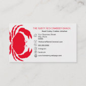 レッドカニシーフードシンプル白黒航海の 名刺 (正面)